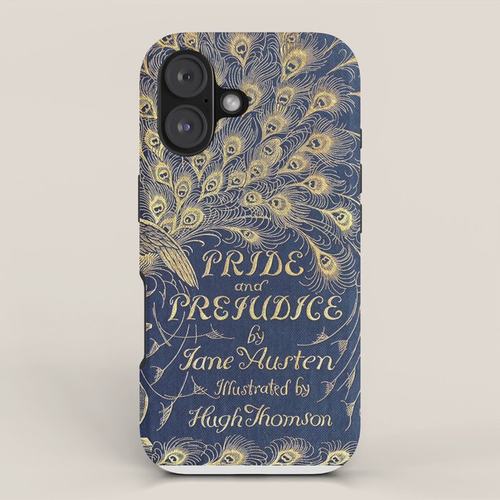 Pride and Prejudice by Jane Austen Vintage Peacock Book Cover iPhone Case Gallery Image 1