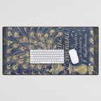 Pride and Prejudice by Jane Austen Vintage Peacock Book Cover Desk Mat Gallery Image 1
