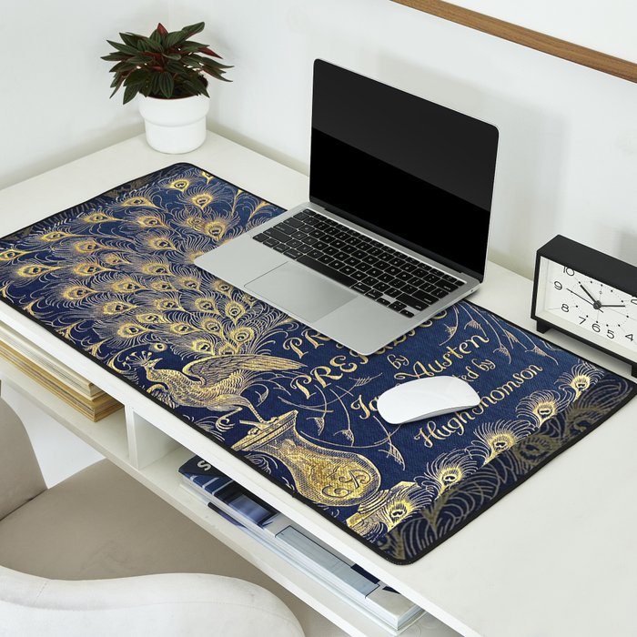Pride and Prejudice by Jane Austen Vintage Peacock Book Cover Desk Mat Gallery Image 2