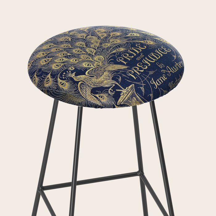 Pride and Prejudice by Jane Austen Vintage Peacock Book Cover Stool Gallery Image 2