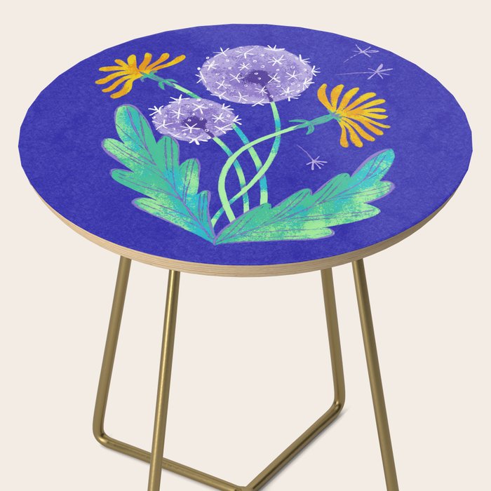 Dandelion Florals on Blue Side Table Gallery Image 2