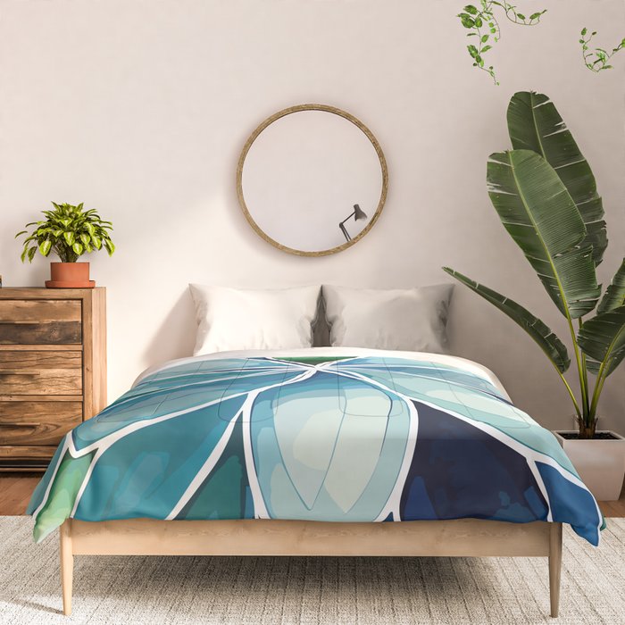 Blue and Green Bloom in Floral Comforter Gallery Image 3
