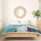 Blue and Green Bloom in Floral Duvet Cover Gallery Image 3