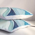 Blue and Green Bloom in Floral Pillow Sham Gallery Image 3