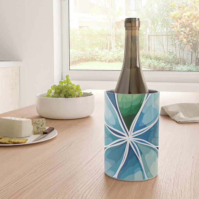Blue and Green Bloom in Floral Wine Chiller Gallery Image 4