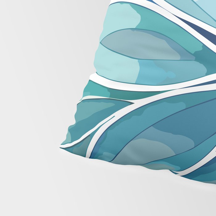 Blue and Green Bloom in Floral Pillow Sham Gallery Image 4