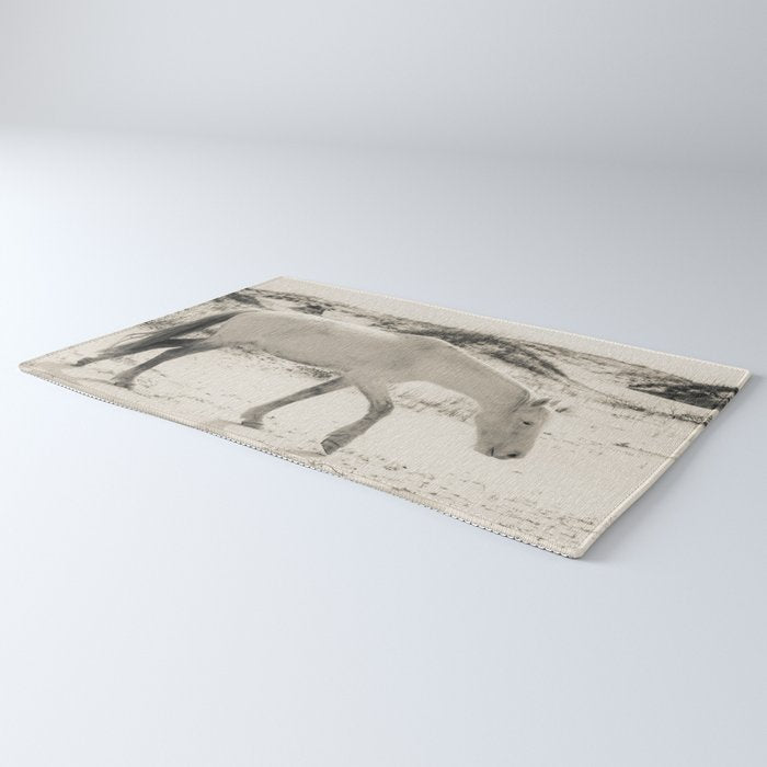 Wild Horses 3 - Black and White Rug Gallery Image 3