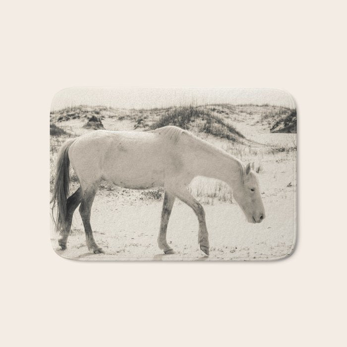 Wild Horses 3 - Black and White Bath Mat Gallery Image 1