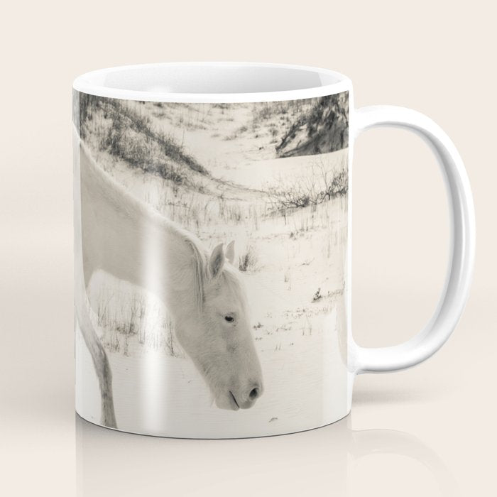 Wild Horses 3 - Black and White Coffee Mug Gallery Image 1