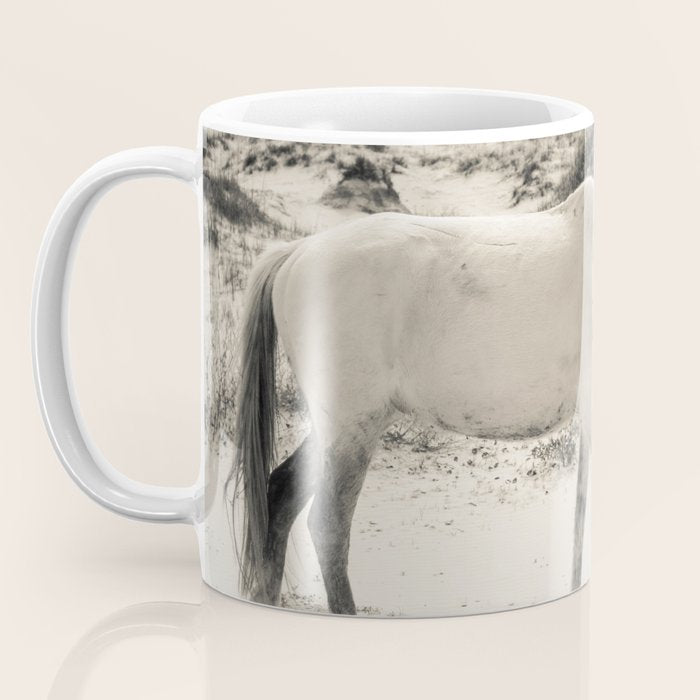 Wild Horses 3 - Black and White Coffee Mug Gallery Image 3