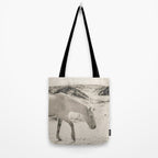 Wild Horses 3 - Black and White Tote Bag Gallery Image 2