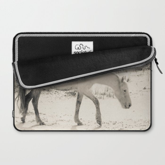 Wild Horses 3 - Black and White Laptop Sleeve Gallery Image 2