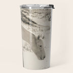 Wild Horses 3 - Black and White Travel Mug Gallery Image 2