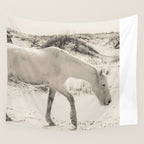 Wild Horses 3 - Black and White Wall Tapestry Gallery Image 4
