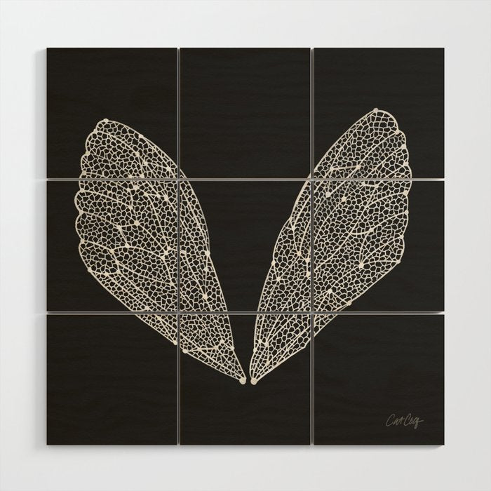 White Cicada Wings Wood Wall Art Gallery Image 1