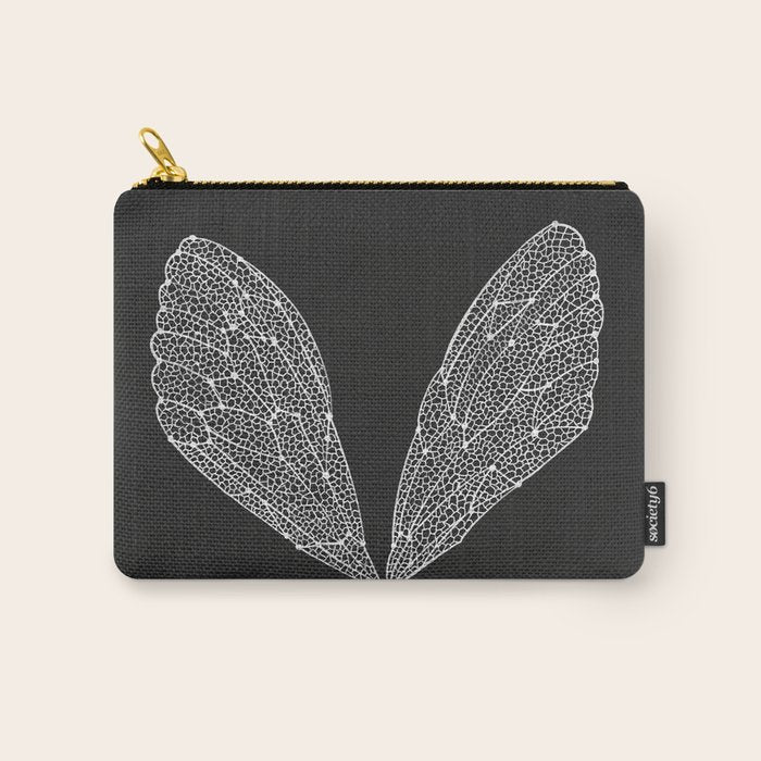 White Cicada Wings Carry All Pouch Gallery Image 1