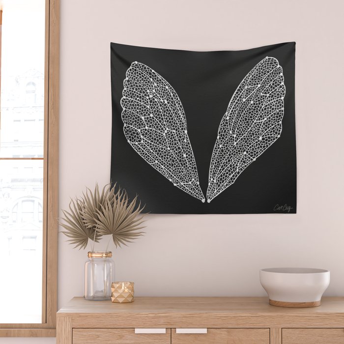 White Cicada Wings Wall Tapestry Gallery Image 2