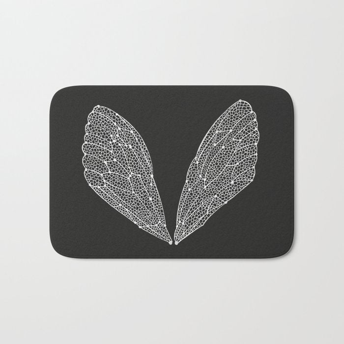 White Cicada Wings Bath Mat Gallery Image 1