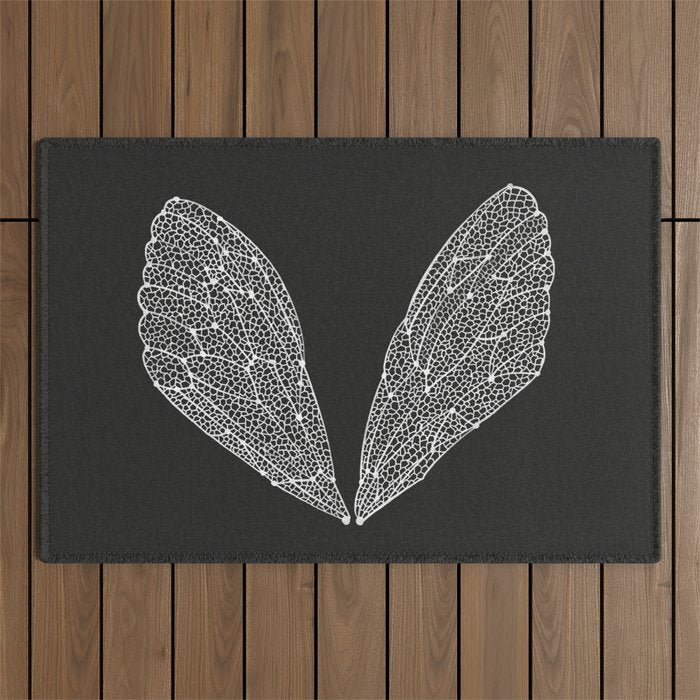 White Cicada Wings Outdoor Rug Gallery Image 1