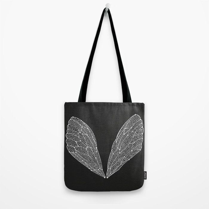 White Cicada Wings Tote Bag Gallery Image 2