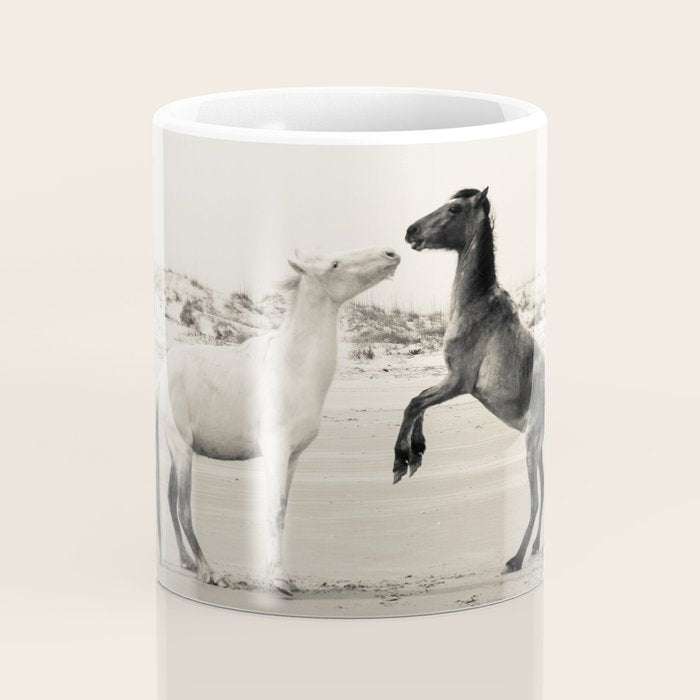 Wild Horses 4 - Black and White Coffee Mug Gallery Image 4