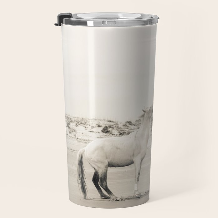 Wild Horses 4 - Black and White Travel Mug Gallery Image 3