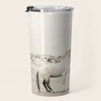 Wild Horses 4 - Black and White Travel Mug Gallery Image 3