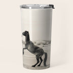 Wild Horses 4 - Black and White Travel Mug Gallery Image 2
