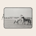 Wild Horses 5 - Black and White Laptop Sleeve Gallery Image 1
