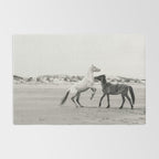 Wild Horses 5 - Black and White Rug Gallery Image 2
