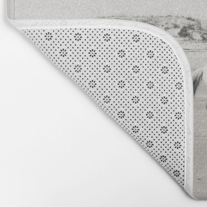 Wild Horses 5 - Black and White Bath Mat Gallery Image 2