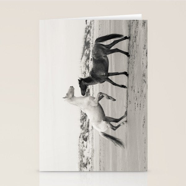 Wild Horses 5 - Black and White Stationery Card Gallery Image 1