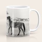 Wild Horses 5 - Black and White Coffee Mug Gallery Image 1