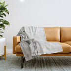 Wild Horses 5 - Black and White Throw Blanket Gallery Image 1