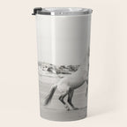 Wild Horses 5 - Black and White Travel Mug Gallery Image 3