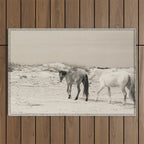 Wild Horses 6 - Black and White Outdoor Rug Gallery Image 1