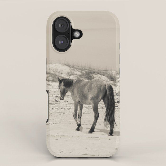 Wild Horses 6 - Black and White iPhone Case Gallery Image 1
