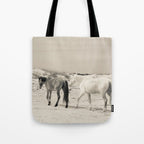 Wild Horses 6 - Black and White Tote Bag Gallery Image 1