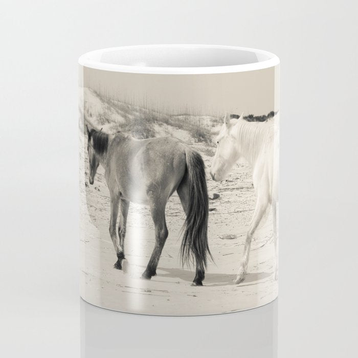 Wild Horses 6 - Black and White Coffee Mug Gallery Image 4