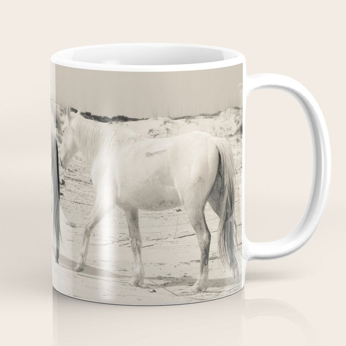 Wild Horses 6 - Black and White Coffee Mug Gallery Image 1
