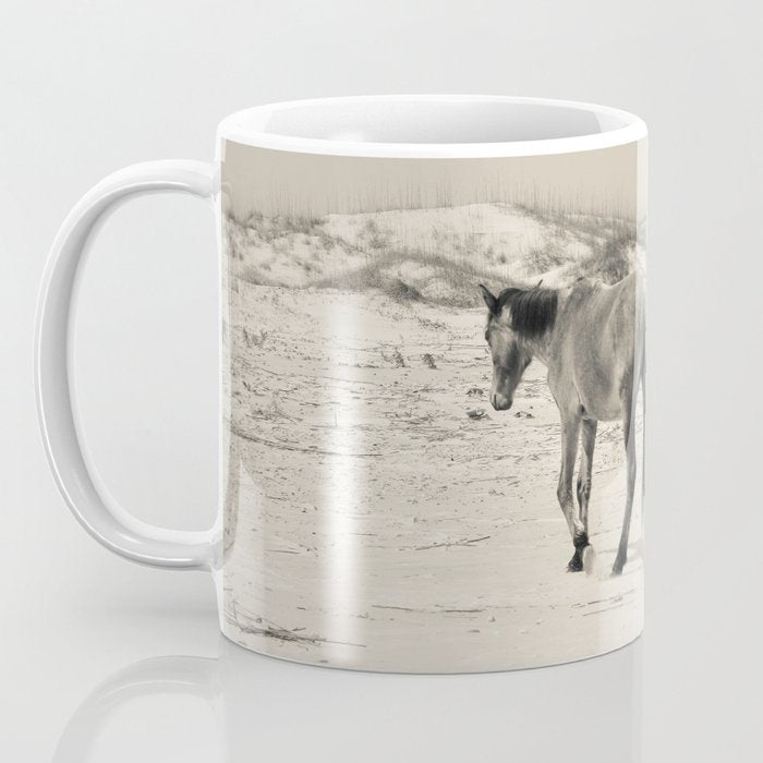 Wild Horses 6 - Black and White Coffee Mug Gallery Image 3