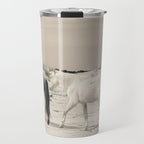Wild Horses 6 - Black and White Travel Mug Gallery Image 1