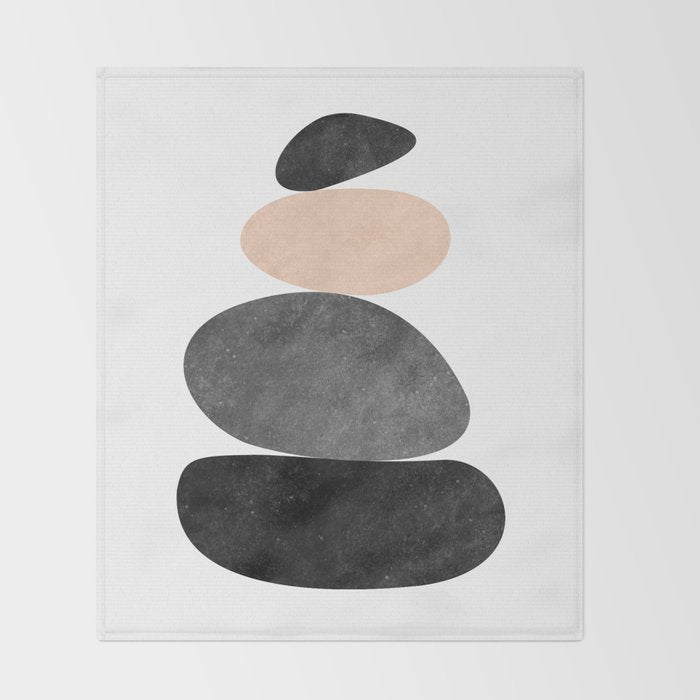 Peaceful, Zen, Balance, Geometric Art Throw Blanket Gallery Image 2