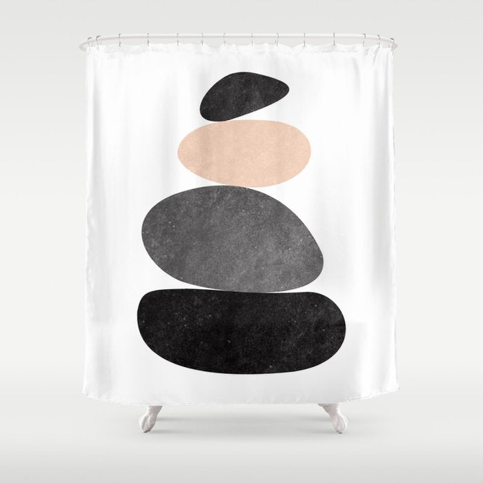 Peaceful, Zen, Balance, Geometric Art Shower Curtain Gallery Image 1