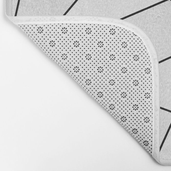 White Stone / Black Lines Bath Mat Gallery Image 2