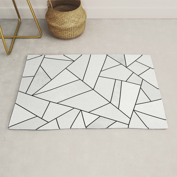 White Stone / Black Lines Rug Gallery Image 1