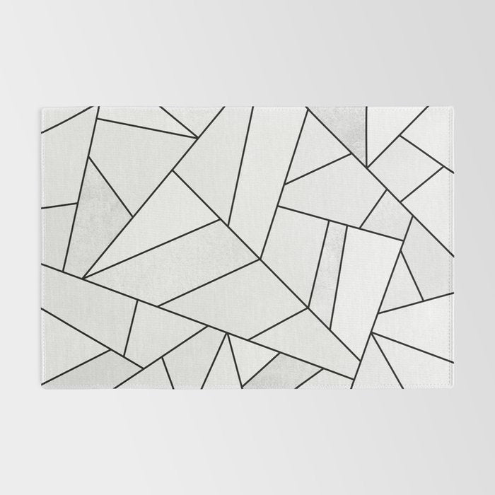 White Stone / Black Lines Rug Gallery Image 2