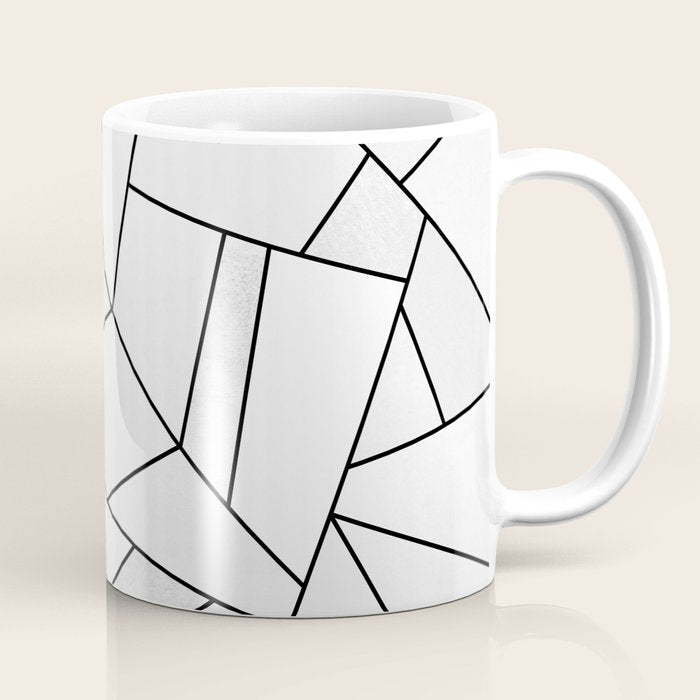 White Stone / Black Lines Coffee Mug Gallery Image 1