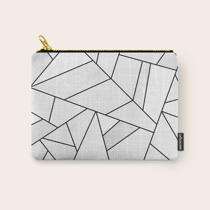 White Stone / Black Lines Carry All Pouch Gallery Image 1