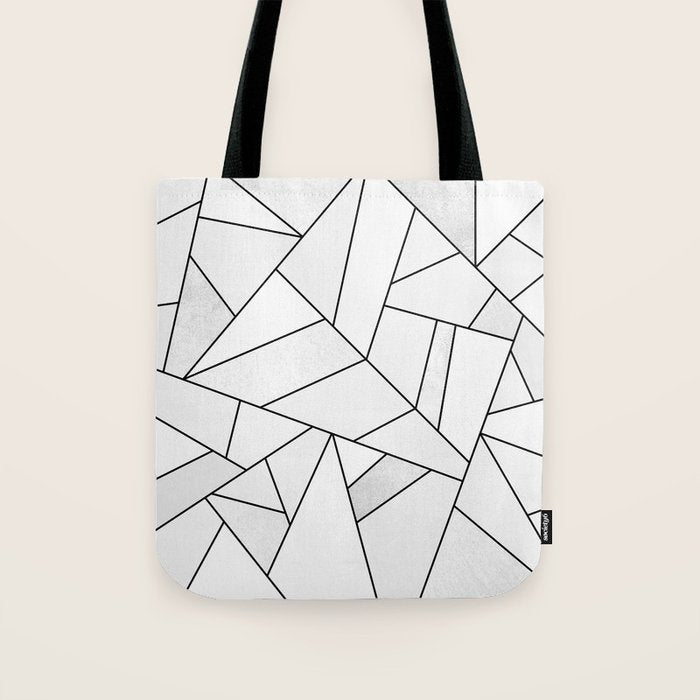 White Stone / Black Lines Tote Bag Gallery Image 1